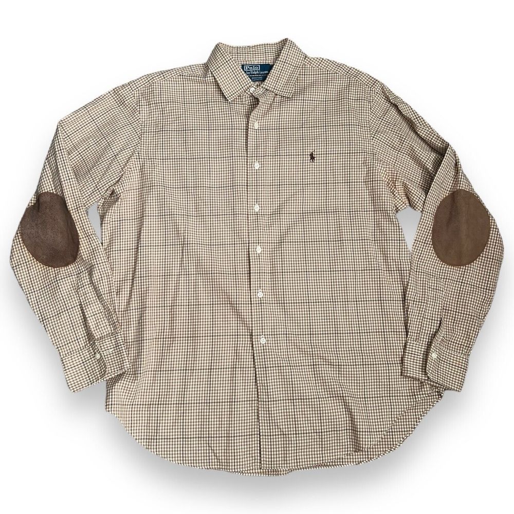 Polo Ralph Lauren Bradford classic fit Button Down Shirt Elbow Patch Mens XL
